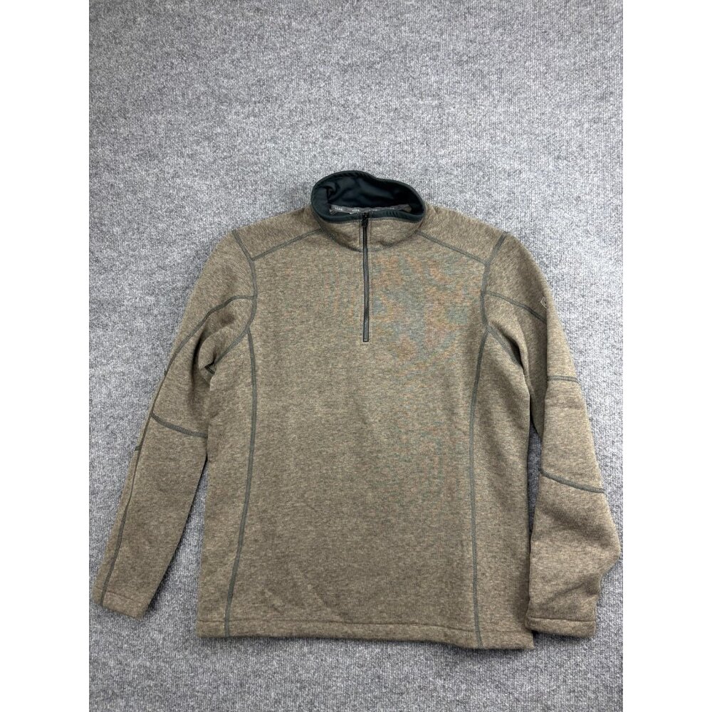 Kuhl Pullover Mens Medium Brown Heather Quarter Zip Fleece Outdoor‎ Hiking